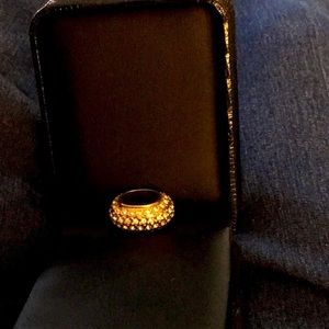 Scarf ring - gold tone with faux stones